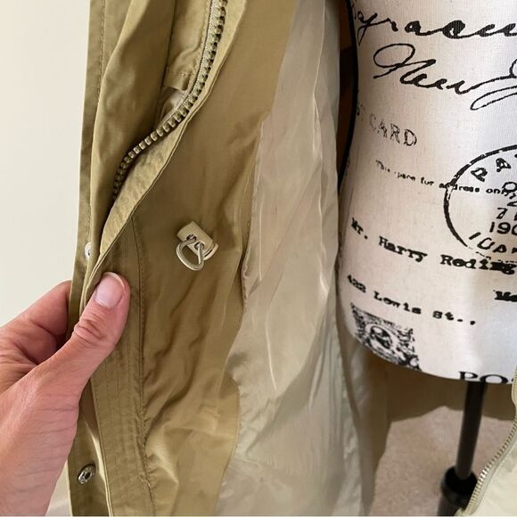 Gorpcore Minimalist Oversized Utility Rain Coat Size XS Gold/ Beige/ Ochre - Picture 4 of 13